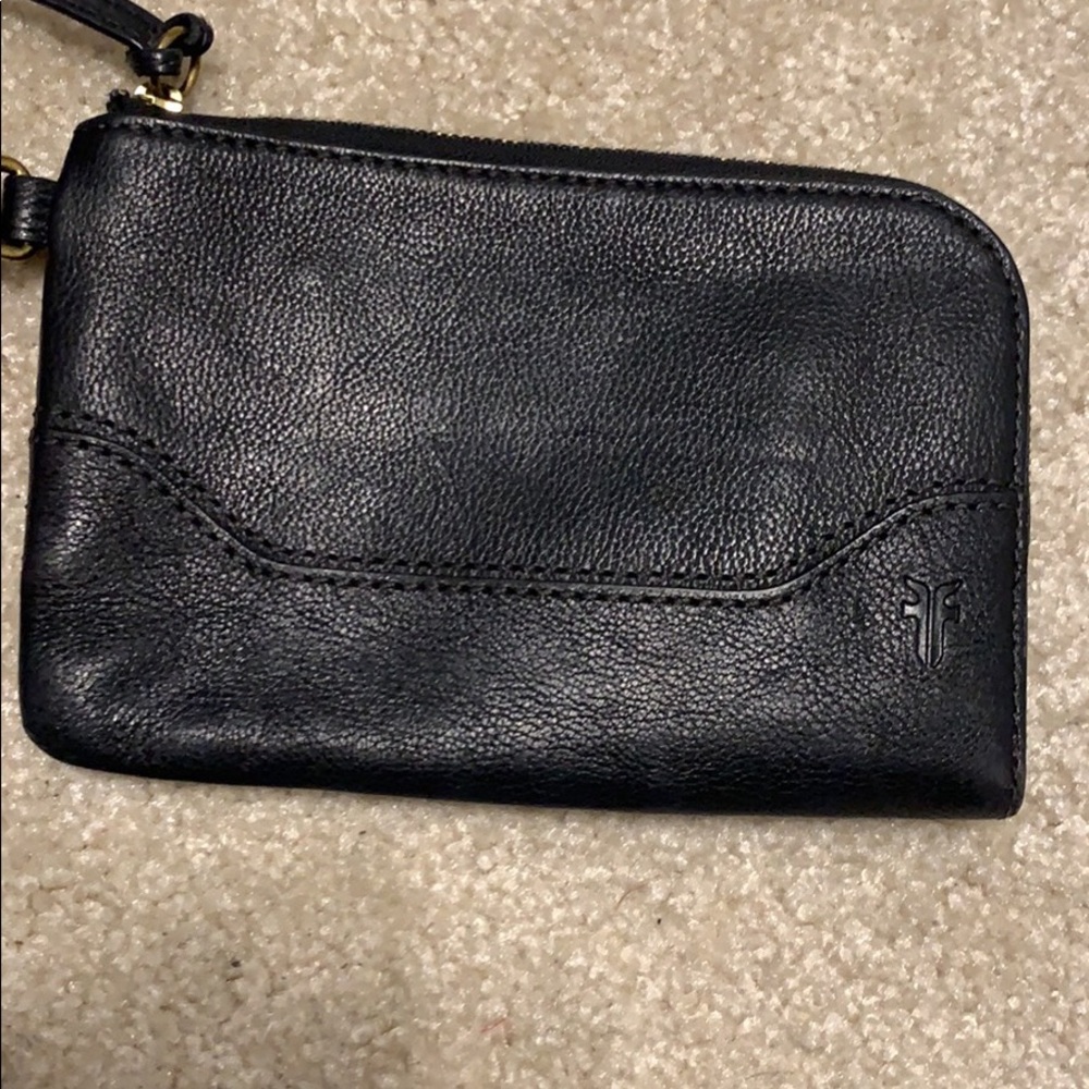 black FRYE wristlet